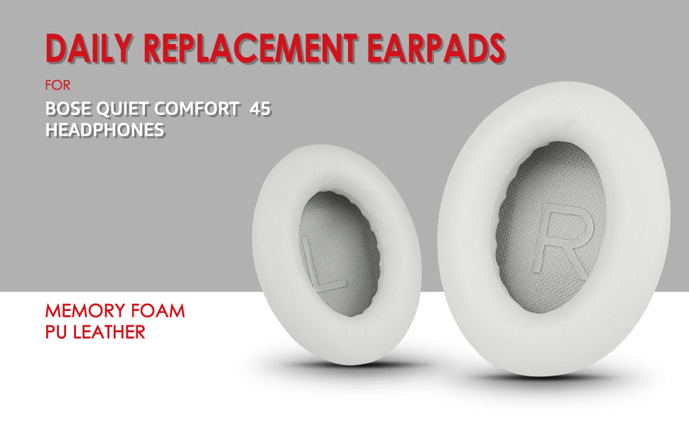 Premium Ear Pad Replacement for Bose QC45-White