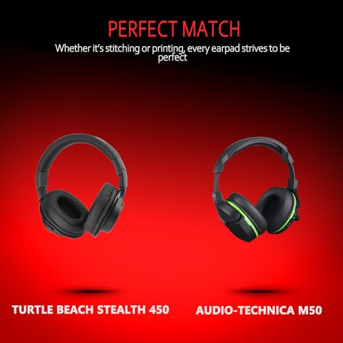 Krone Kalpasmos Breathable Fabric Replacement Earpads for Turtle Beach Stealth 700/600/520,Audio Technica Replacement Earpads for ATH-M50X/M40X/M30X(Black)