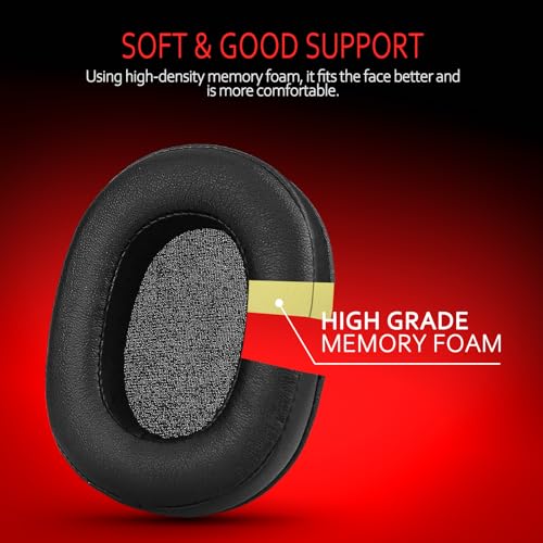 Krone Kalpasmos Breathable Fabric Replacement Earpads for Turtle Beach Stealth 700/600/520,Audio Technica Replacement Earpads for ATH-M50X/M40X/M30X(Black)