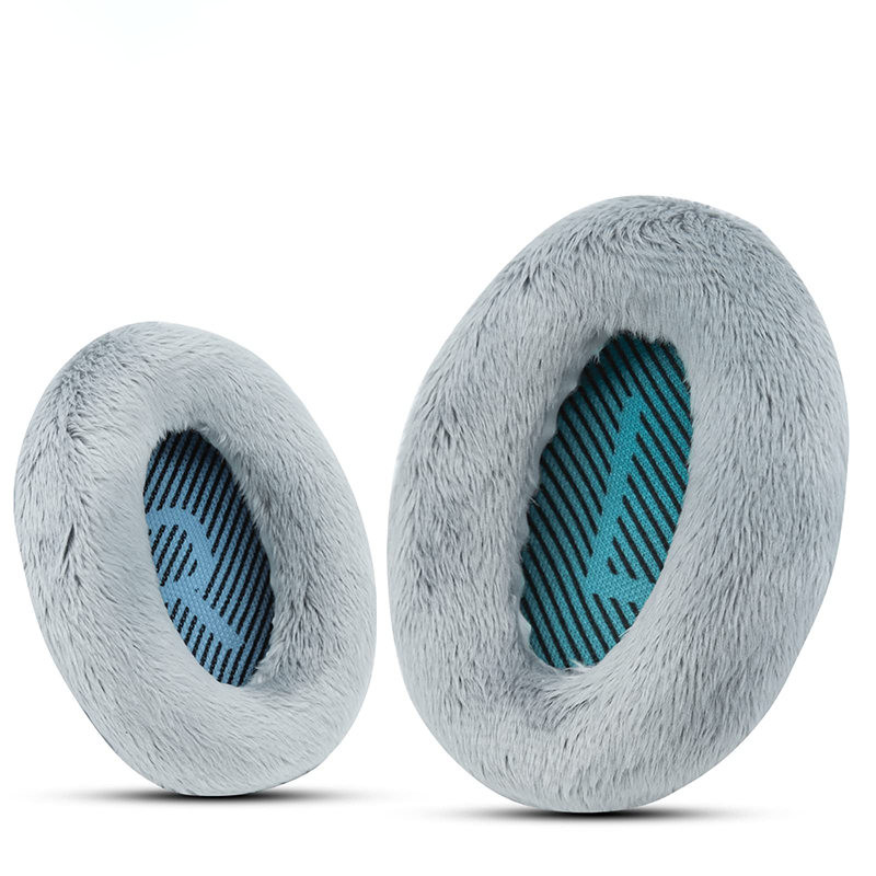 Professional Ear Pads for Bose , Memory Foam & White Fur, Ear Cushions for Winter, by Krone Kalpasmos - White