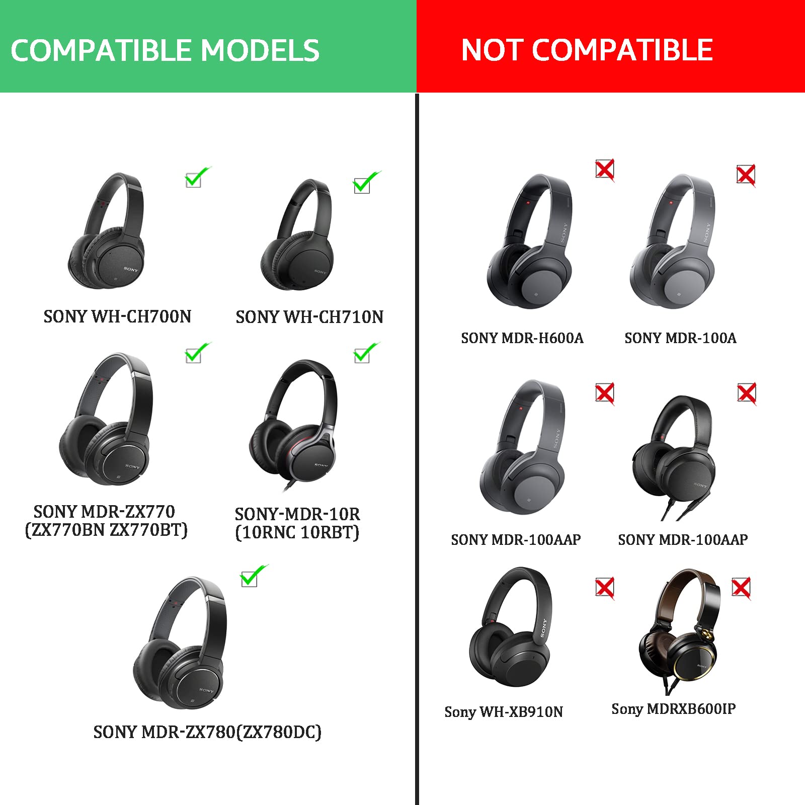Sony WH-CH700N, WH-CH710N Replacement Earpads