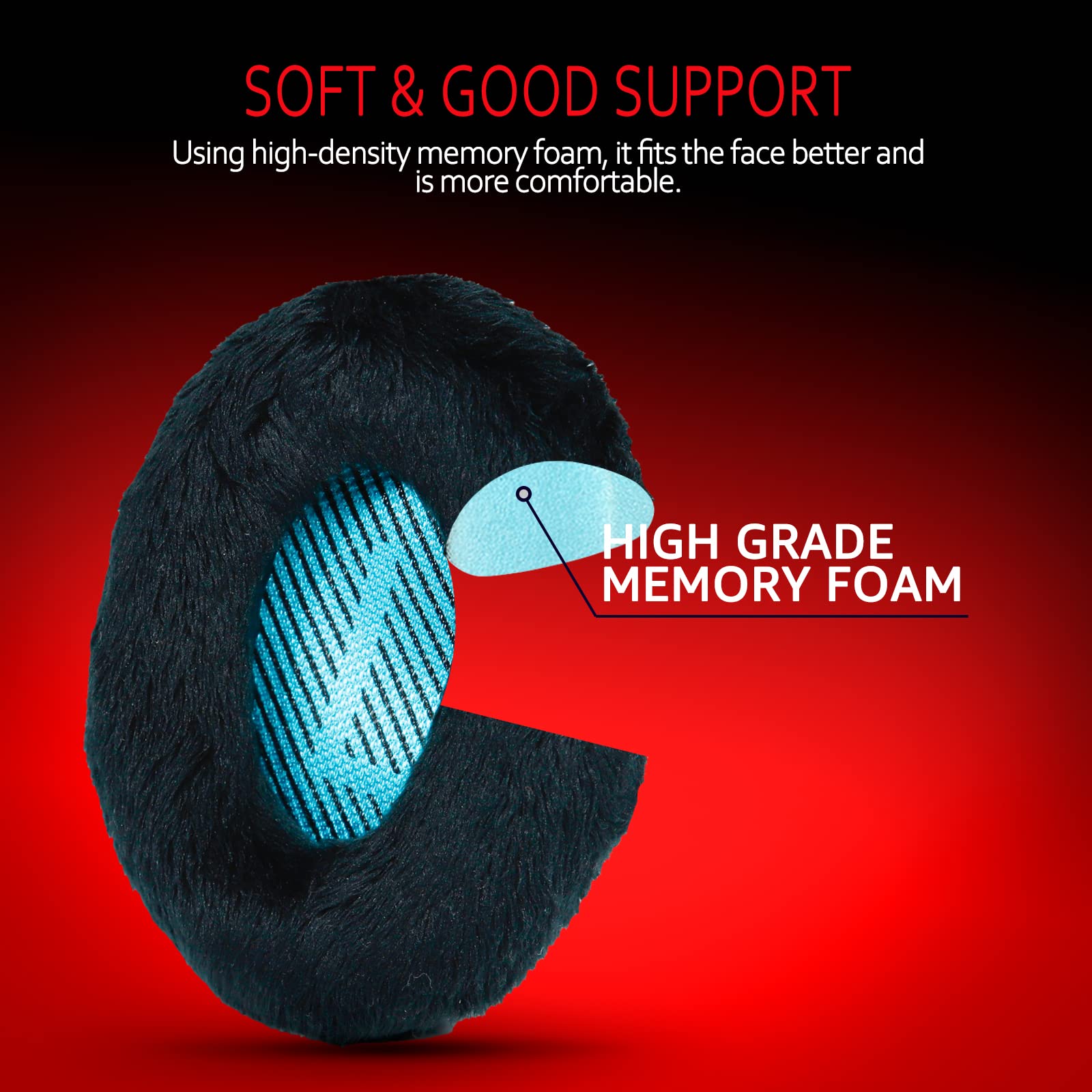 Professional Ear Pads for Bose , Memory Foam & White Fur, Ear Cushions for Winter, by Krone Kalpasmos - White