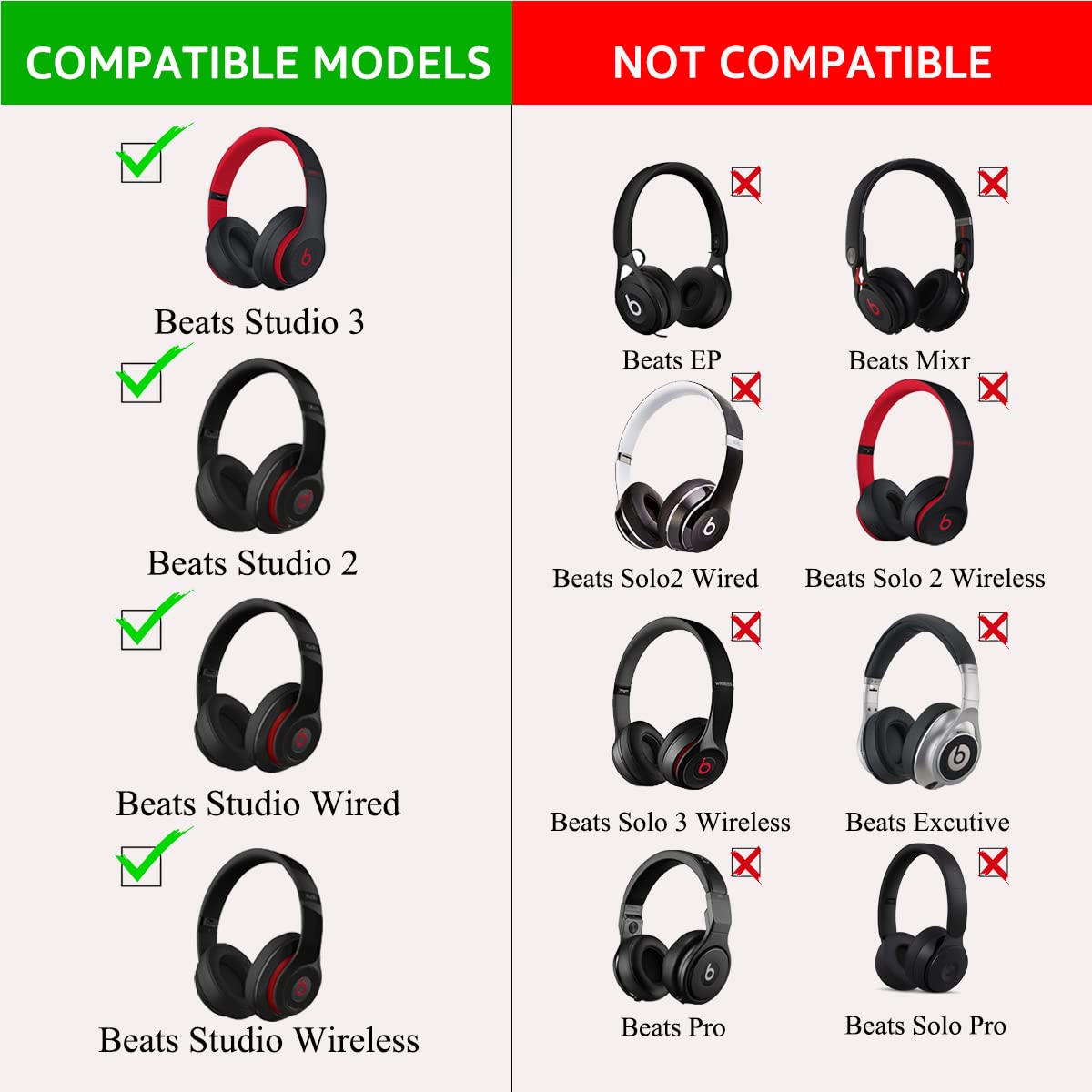 Professional Replacement Earpads For Beats Studio 2/3 Headphone
