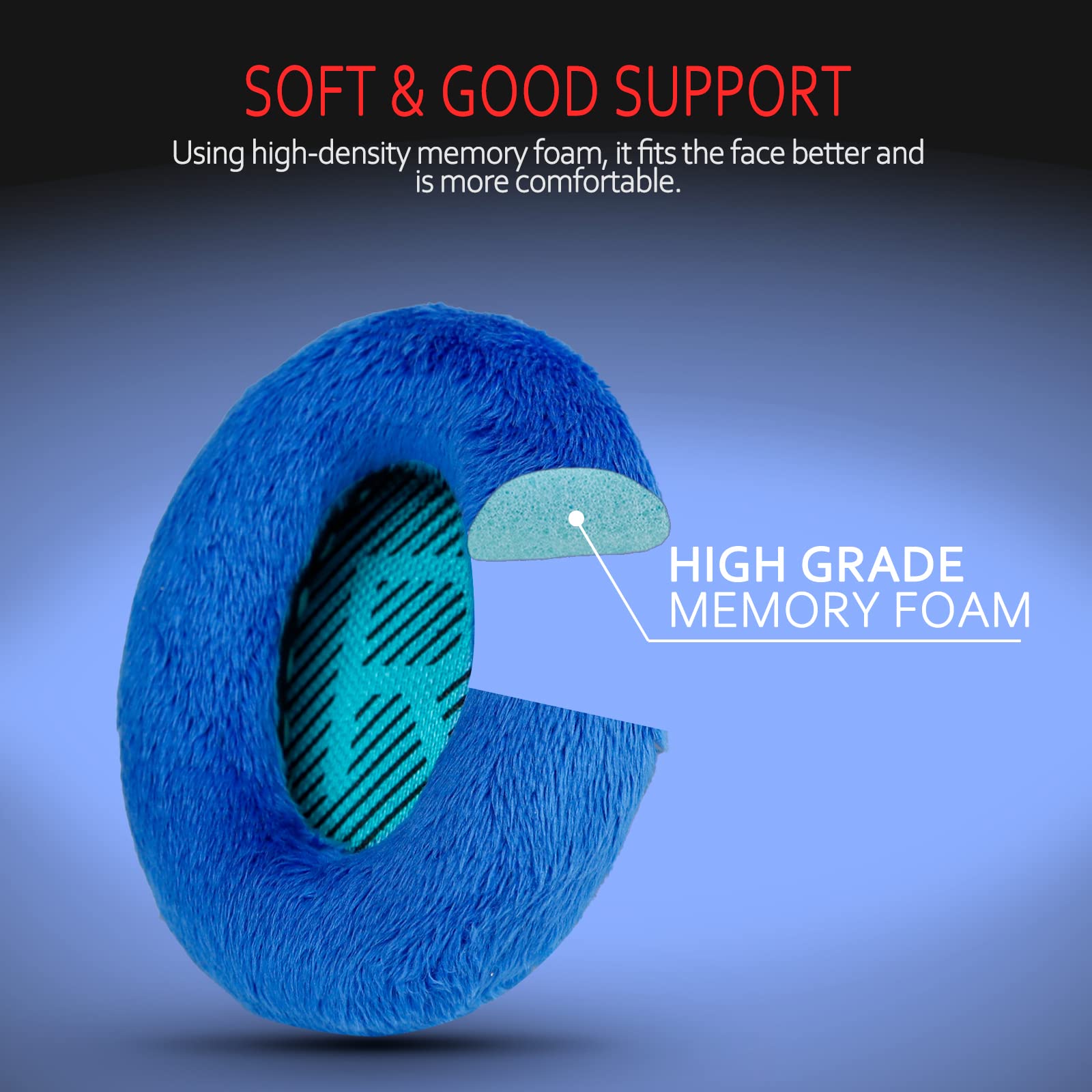 Professional Ear Pads for Bose , Memory Foam & White Fur, Ear Cushions for Winter, by Krone Kalpasmos - White