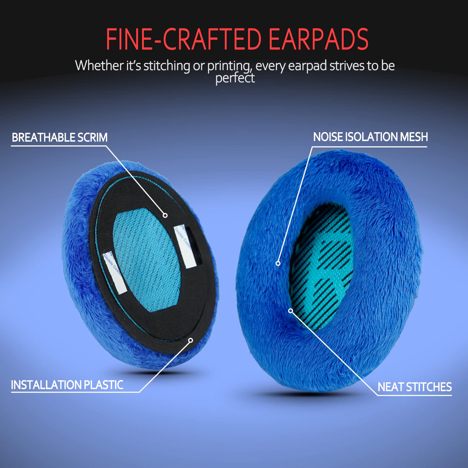 Professional Ear Pads for Bose , Memory Foam & White Fur, Ear Cushions for Winter, by Krone Kalpasmos - White