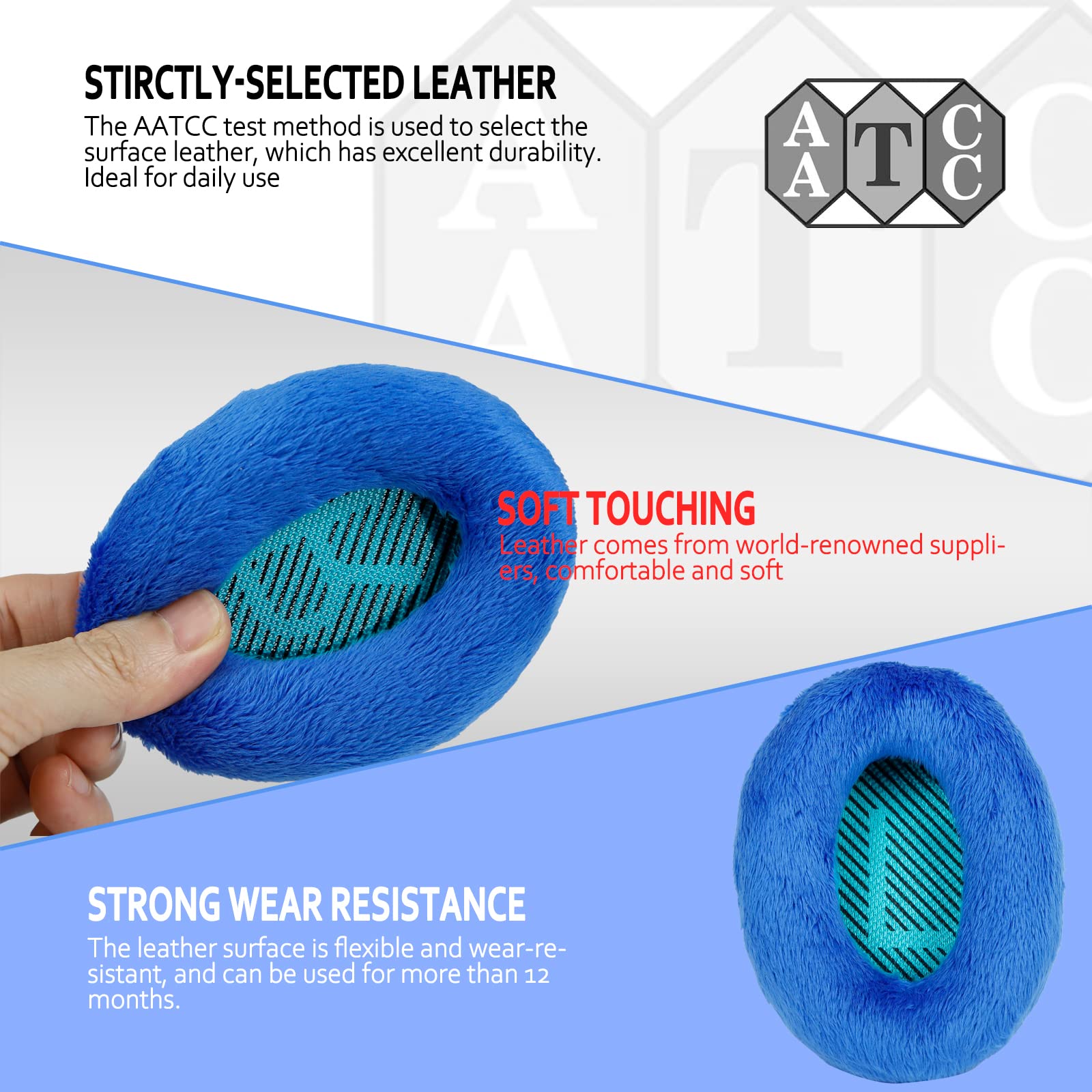 Professional Ear Pads for Bose , Memory Foam & White Fur, Ear Cushions for Winter, by Krone Kalpasmos - White