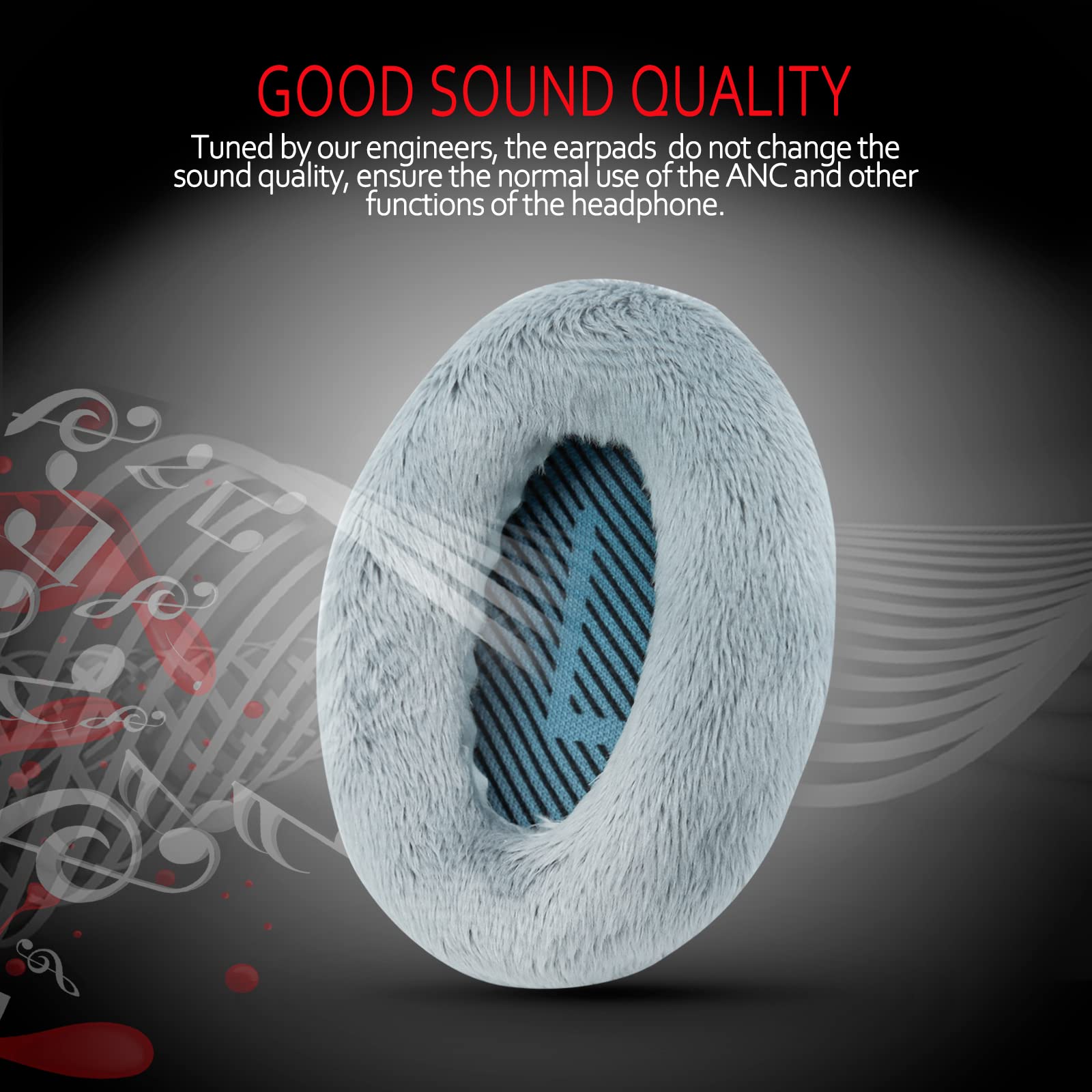 Professional Ear Pads for Bose , Memory Foam & White Fur, Ear Cushions for Winter, by Krone Kalpasmos - White
