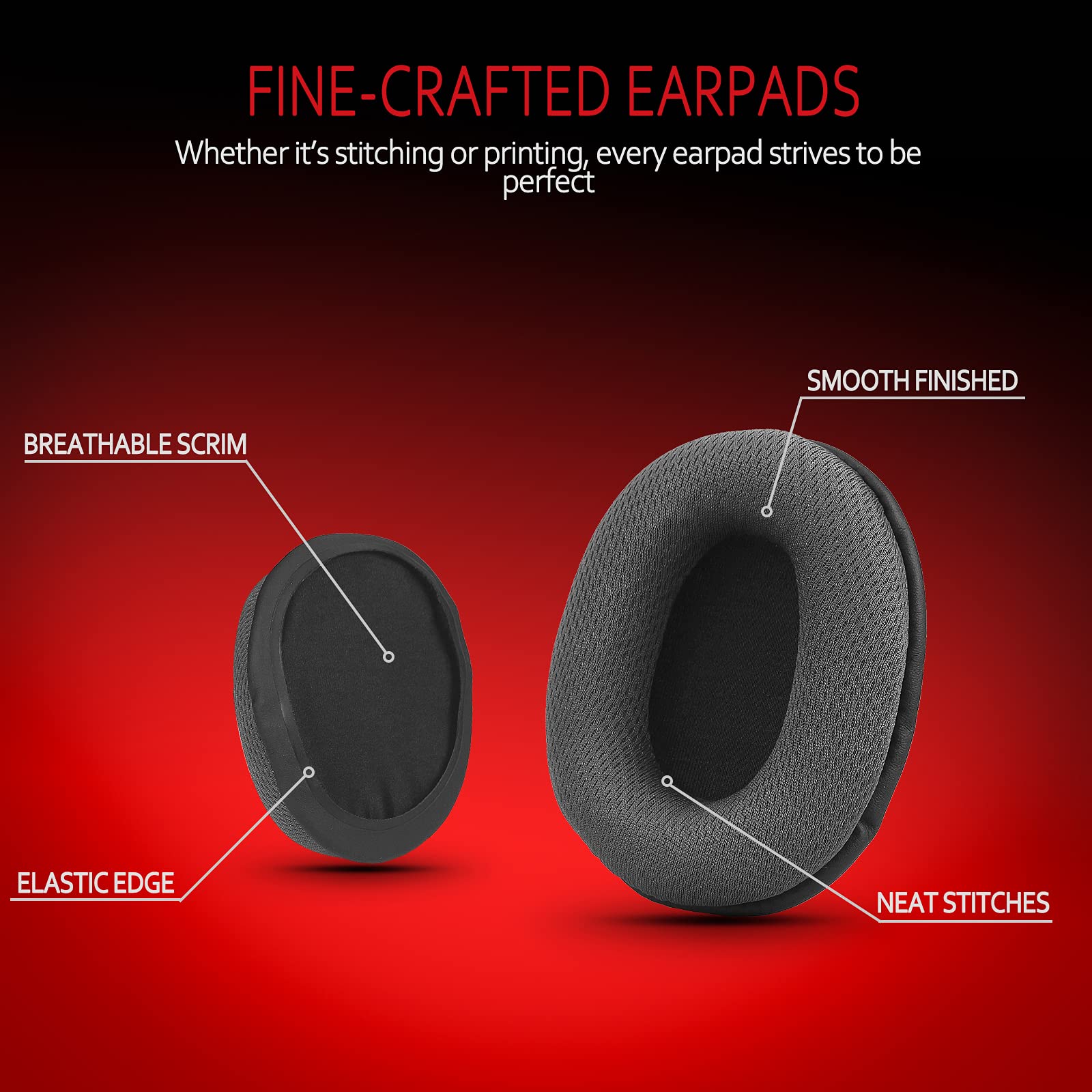 Ersatz-Ohrpolster für Turtle Beach-Stealth/ATH-M/Sony/SteelSeries/Sennheiser und viele große Over-Ear-Kopfhörer