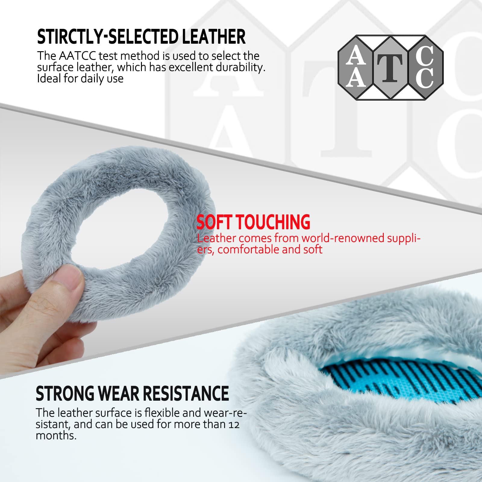 Professional Ear Pads for Bose , Memory Foam & White Fur, Ear Cushions for Winter, by Krone Kalpasmos - White