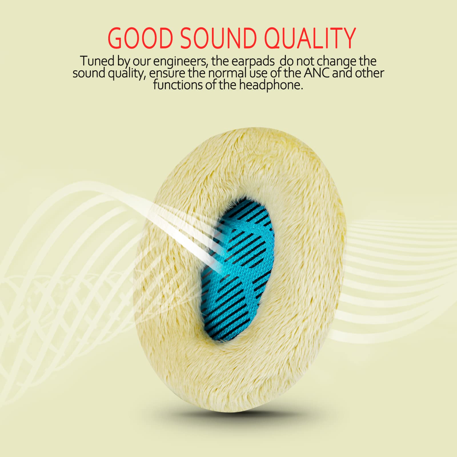 Professional Ear Pads for Bose , Memory Foam & White Fur, Ear Cushions for Winter, by Krone Kalpasmos - White