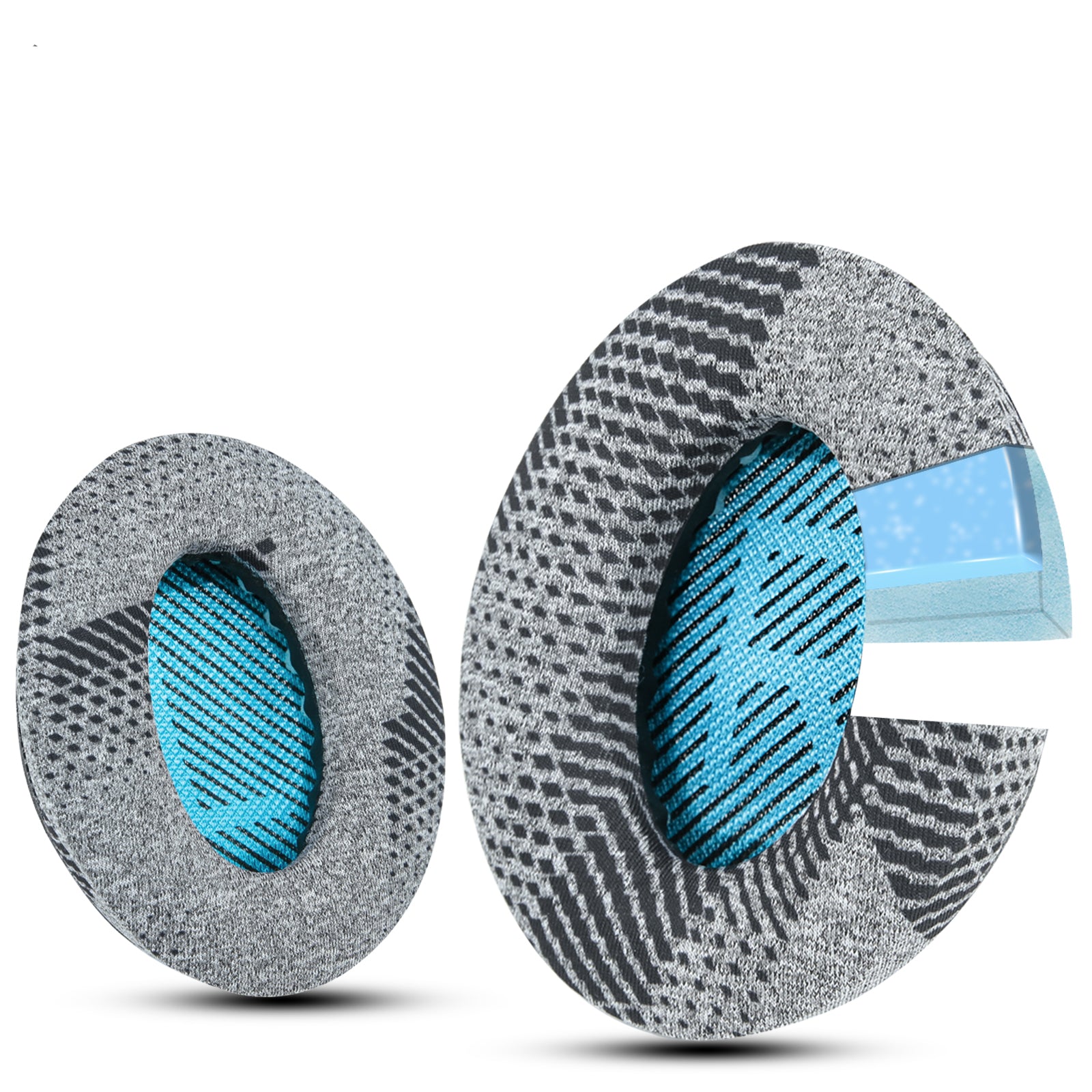 Professional Fabric Bose Headphones Replacement Ear Pads-Grey Pattern & Black Scrims