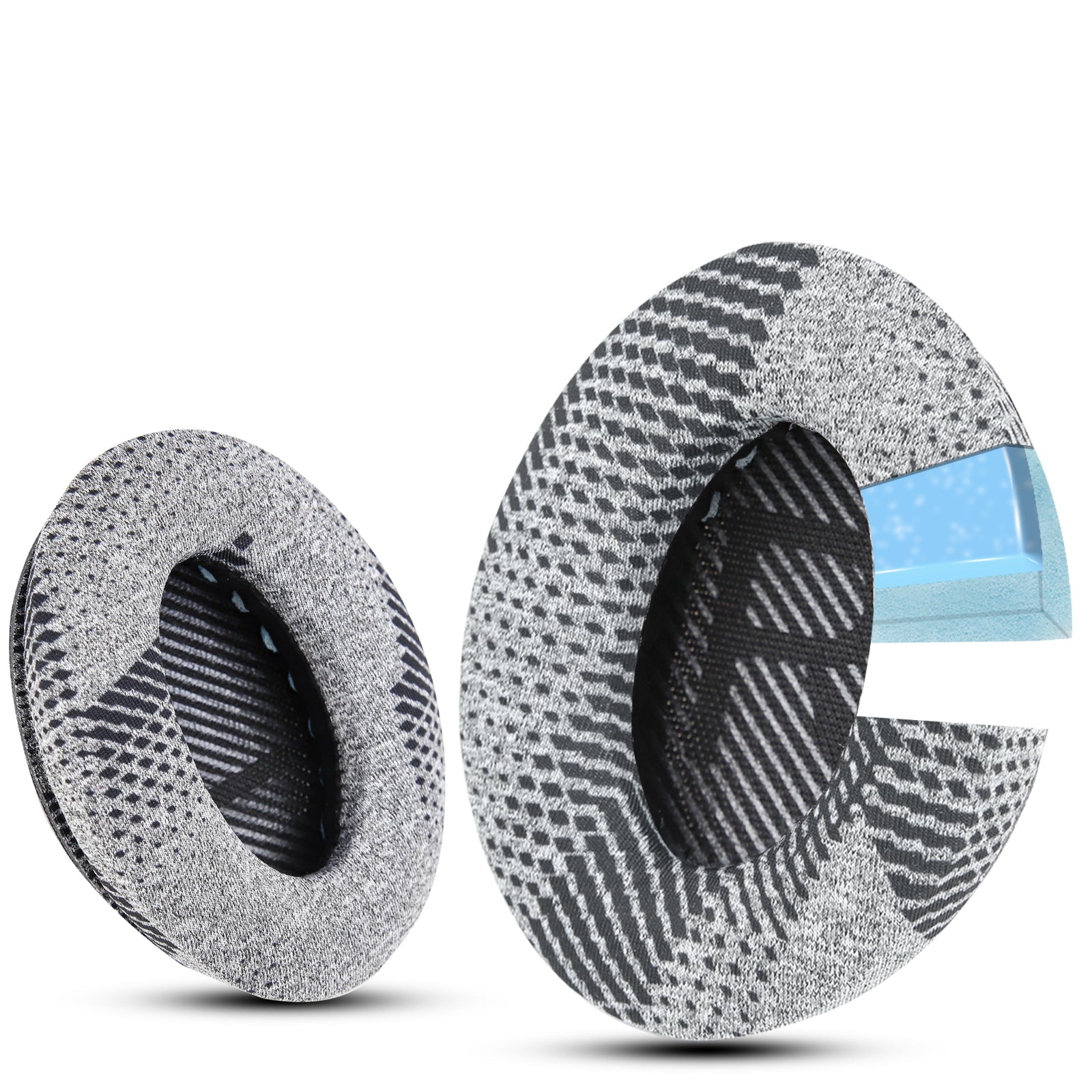 Professional Fabric Bose Headphones Replacement Ear Pads-Grey Pattern & Black Scrims