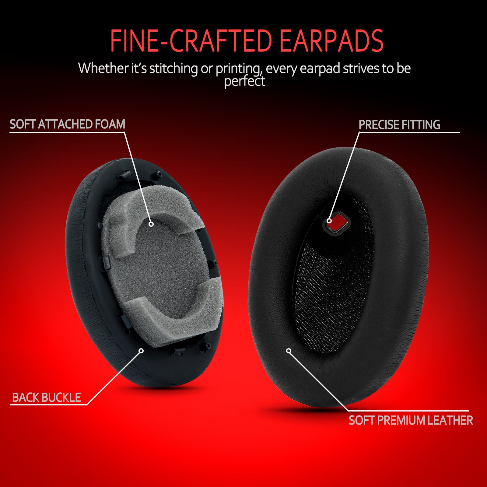 Replacement Earpads for Sony WH-1000XM4 Noise Cancelling Headphone by Krone Kalpasmos Black