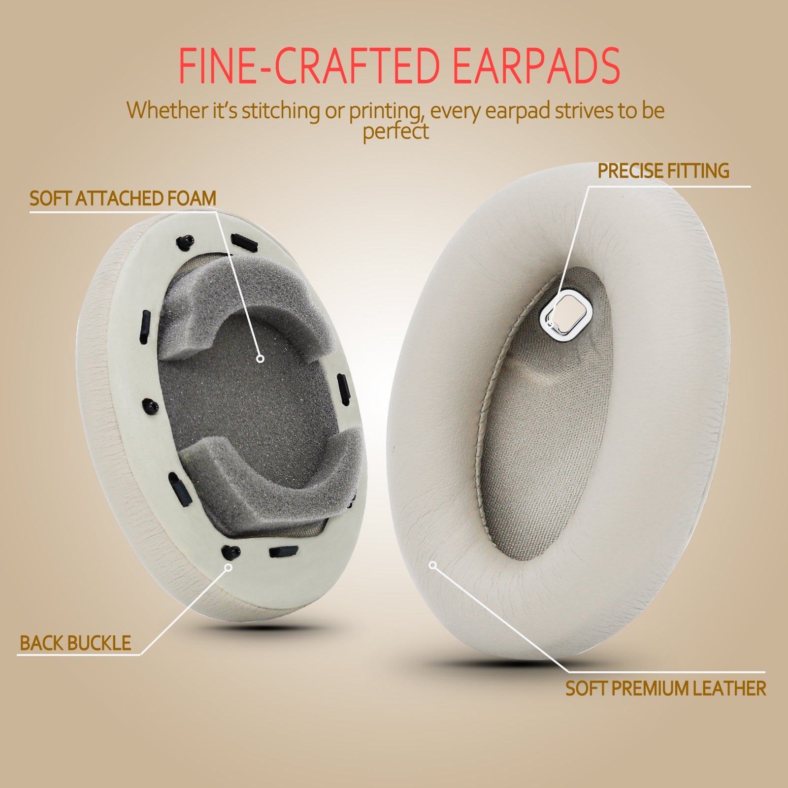 Replacement Earpads for Sony WH-1000XM4 Noise Cancelling Headphone by Krone Kalpasmos Black