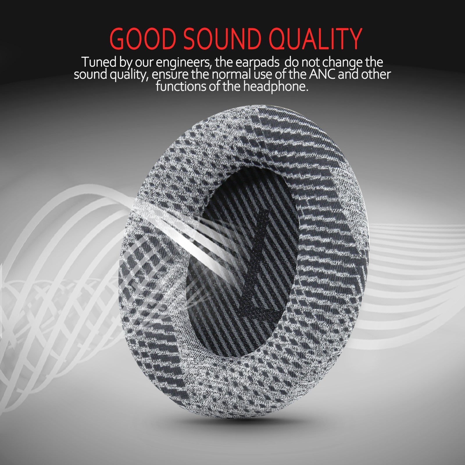 Professional Fabric Bose Headphones Replacement Ear Pads-Grey Pattern & Black Scrims