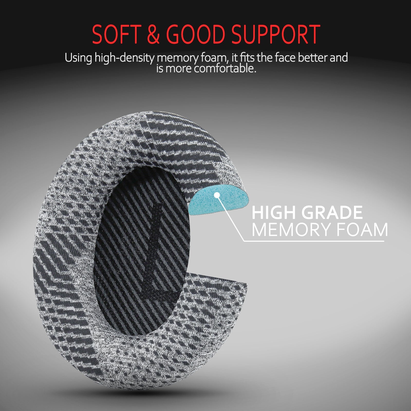 Professional Fabric Bose Headphones Replacement Ear Pads-Grey Pattern & Black Scrims