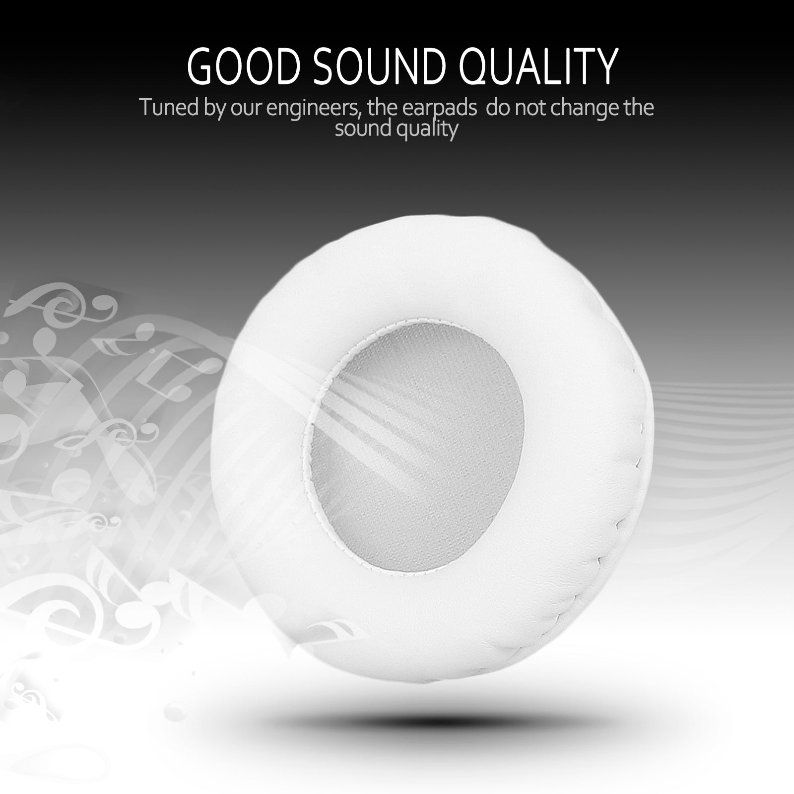 Universal Replacement Ear Pads for Sony MDR-NC6/Audio Technica S200BT/, Many Other 75MM Round On-Ear Headphones(List Inside), By Krone Kalpasmos Black