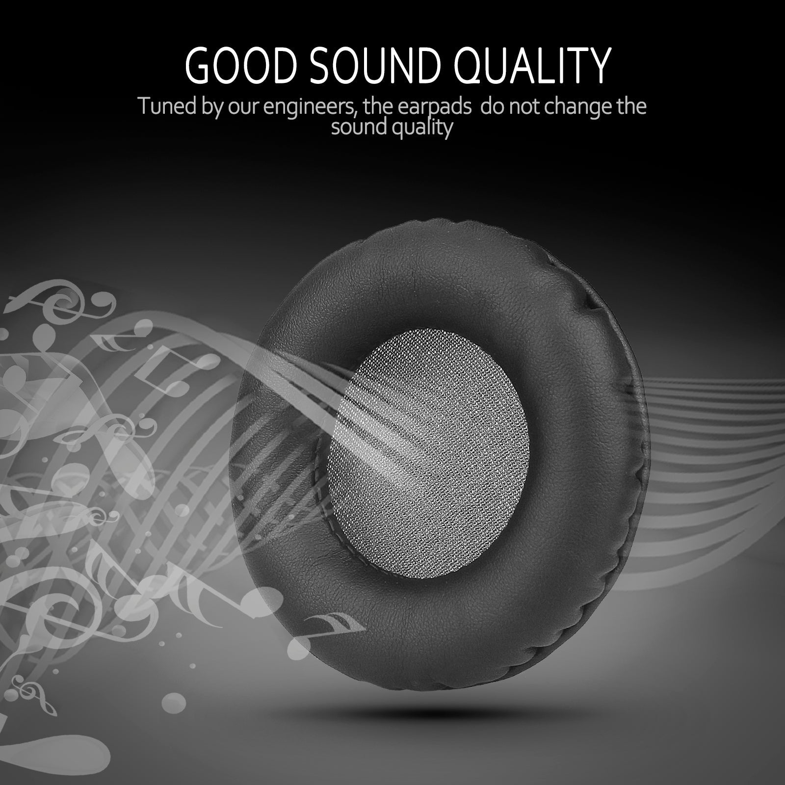 Universal Replacement Ear Pads for Sony MDR-NC6/Audio Technica S200BT/, Many Other 75MM Round On-Ear Headphones(List Inside), By Krone Kalpasmos Black