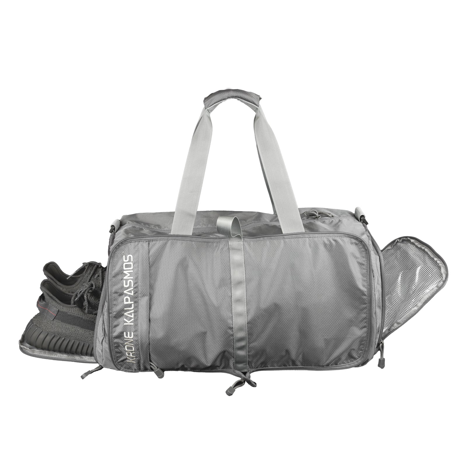 Sports Gym Bag, Travel Duffel bag with Wet Pocket & Shoes Compartment for men women-Gray