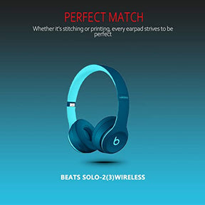 Krone Kalpasmos's Beats Solo 3 Earpads Replacement, Beats Solo 2 Earpad Replacement, Premium Protein Leather Memory Foam with Kits, Superb Comfortable – Pop Blue