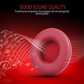 Krone Kalpasmos Earpad Replacement for Beats Solo 2 & 3 Wireless/Wired Headphone, Ear Cushion Premium Protein Leather Memory Foam with Kits, Superb Comfortable Easy to Install – Red