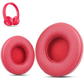 Krone Kalpasmos Earpad Replacement for Beats Solo 2 & 3 Wireless/Wired Headphone, Ear Cushion Premium Protein Leather Memory Foam with Kits, Superb Comfortable Easy to Install – Red