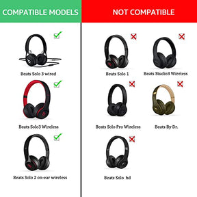 Krone Kalpasmos Earpad Replacement for Beats Solo 2 & 3 Wireless/Wired Headphone, Ear Cushion Premium Protein Leather Memory Foam with Kits, Superb Comfortable Easy to Install – Silver