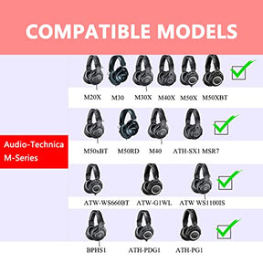 Krone Kalpasmos Instant-Chill Cooling-Gel Audio Technica ATH-M50X Replacement Earpads, Audio Technica Headphone Pads Fit ATH M50 M50s M50BT M40X M40 M35 M30, Pads for ATH M-Series, Cooler Comfy