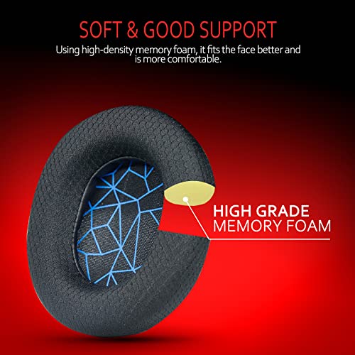 Arctis 7 Ear Cushion, Breathable Fabric Replacement Earpads Ear Cushions fit SteelSeries Arctis 1, Pro, 3, 5, 7, 7+, 7p, 7X, 9, Prime All Models Wireless Headset, by Krone Kalpasmos-Blue