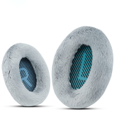 Professional Ear Pads for Bose , Memory Foam & White Fur, Ear Cushions for Winter, by Krone Kalpasmos - White