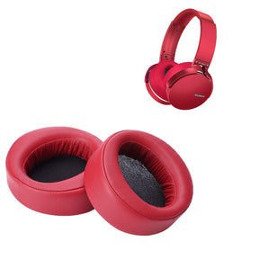 Krone Kalpasmos Replacement Ear Pads for Sony MDR-XB950BT MDR-XB950B1 Headphones, Soft Protein Leather Memory Foam Over-Ear Ear Cushions Sony Headset Repair Accessories, with PU Leather Bag - Red