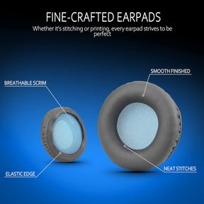 Krone Kalpasmos Universal Replacement 75mm Earpads for Sony, ATHAKG, HifiMan, Philips, Fostex, JVC, Pioneer On-Ear Headphones (List Inside) Headphone Earpads Cover Black & Blue