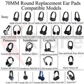 Krone Kalpasmos Replacement Ear Pads for Sony WH-CH500, Also Compatible with Sony MDR-ZX330BT/V150/DR-BT101 and Many Other 70MM Round On-Ear Headphones(List Inside)(Blue)