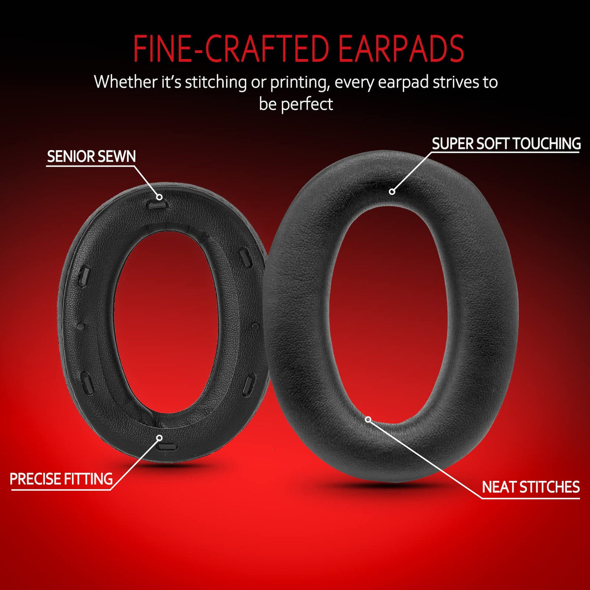 Krone Kalpasmos Earpads Replacement for Sony WH-1000XM2, Professional Headphone Covers Compatible with Sony MDR-1000X, Ear Pads Cushions with Softer Protein Leather and High-Density Memory Foam