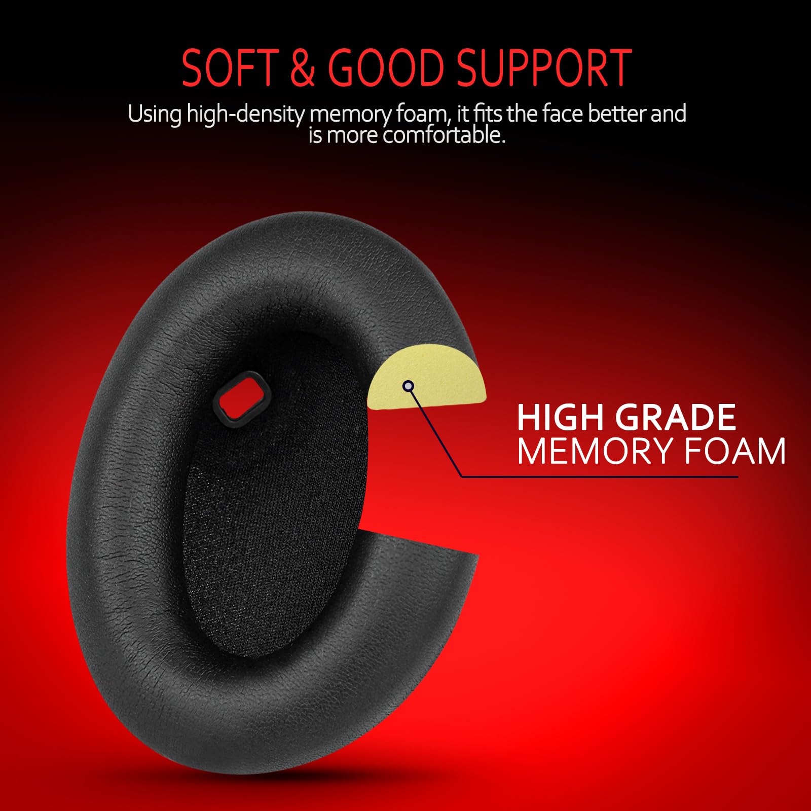 Krone Kalpasmos Ear Pads Replacement for Sony WH-1000XM4 Headphone, Premium 1000XM4 Noise Canceling Covers with Soft protein Leather and High-Density Memory Foam, without Affecting Sensor-Black