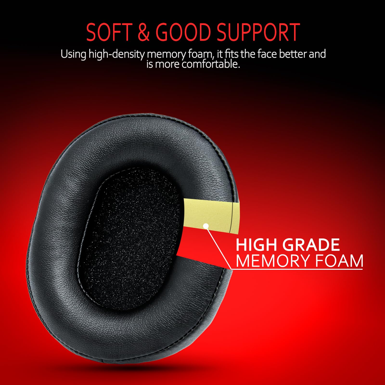 Krone Kalpasmos Arctis 7 Replacement Earpads - Fits SteelSeries Arctis 1, Pro, 3, 5, SteelSeries Arctis 7, 7+, 7p, 7X, 9, Prime Wireless Headsets | Soft Leather & Thicker Memory Foam-Leather