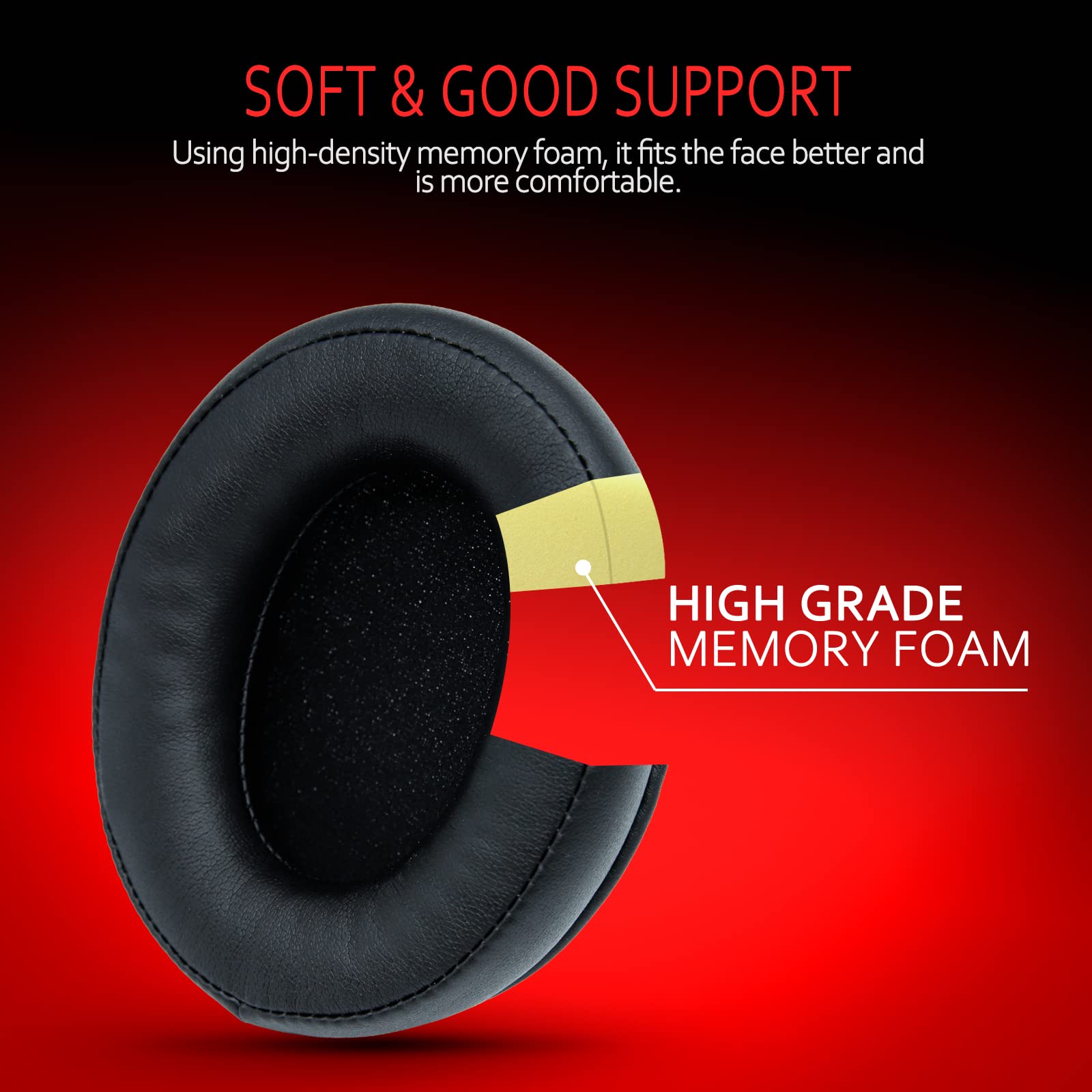 Krone Kalpasmos HyperX Headphone Covers, HyperX Headset Replacement, HyperX Cloud 2 Replacement Earpads, Ear Pads Cushions for HyperX Cloud ALPHA/1/2/WIRELESS/ALPHA/ALPHA S/CORE/Stinger/Flight/Mix