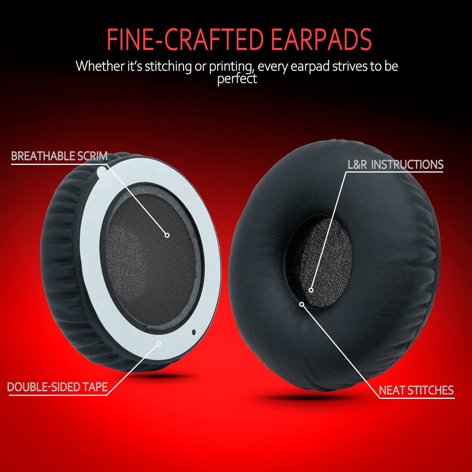 Replacement Ear Pads for Sony MDR-XB550AP MDR-XB450AP MDR-XB450 Extra Bass On-Ear Headphones, Memory Foam Soft Leather Replacement Ear Cushions by Krone Kalpasmos