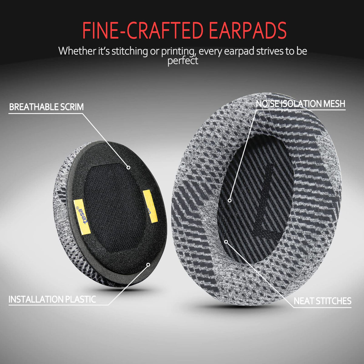 Professional Bose Headphones Replacement Ear Pads, Fits Bose QuietComfort 35 ii/QC35/QC25/QC2/QC15/Ae2/Ae2i/Ae2w/SoundTrue & SoundLink(Over-Ear) by Krone Kalpasmos– Black Scrims