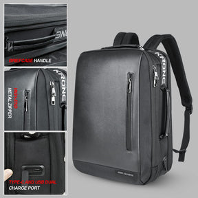 Krone Kalpasmos Handgepäck-Rucksack, 40 l Reiserucksack, flugzugelassener Handgepäck-Rucksack für Männer und Frauen, zweilagiger, großer Laptop-Rucksack aus Premium-Leder, wasserabweisender Rucksack 