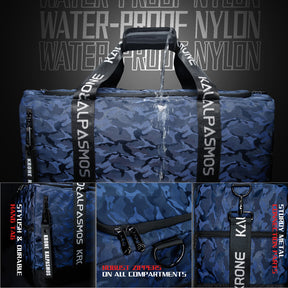 Multi-functional Travel Duffle Bag / Sports Bag / Sneaker Bag /Picnic Bag -  Blue Camo