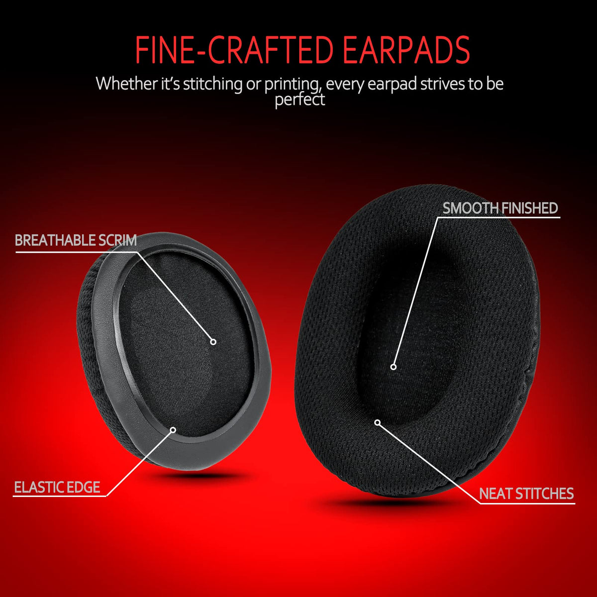 Replacement Earpads for Turtle Beach-Stealth/ATH -M/Sony/SteelSeries/Sennheiser and Many Large Over Ear Headphones