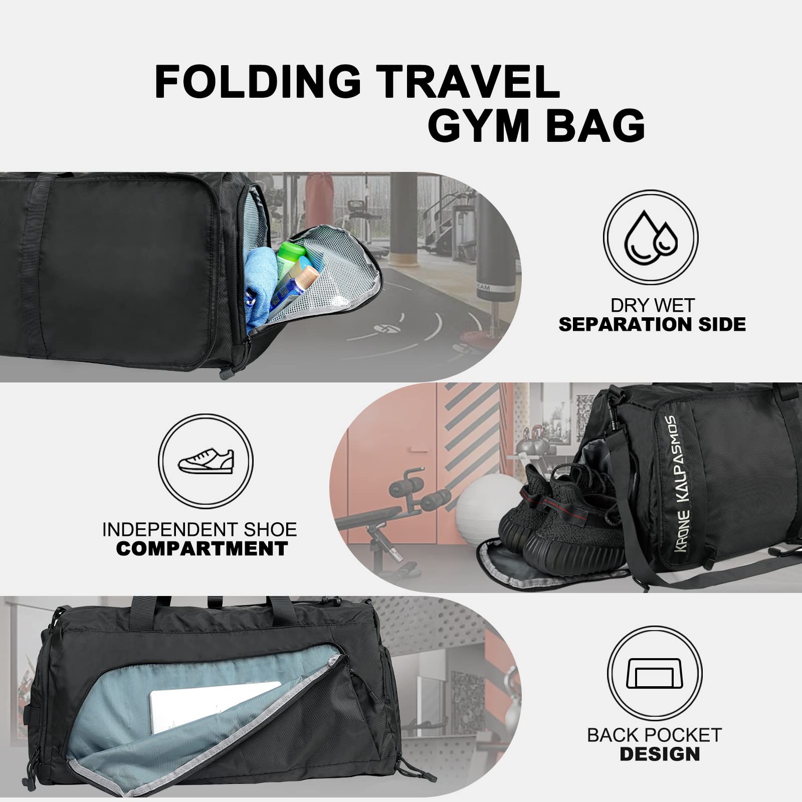 Gym Bag/Foldable Sports Duffle Bag for Men/Women
