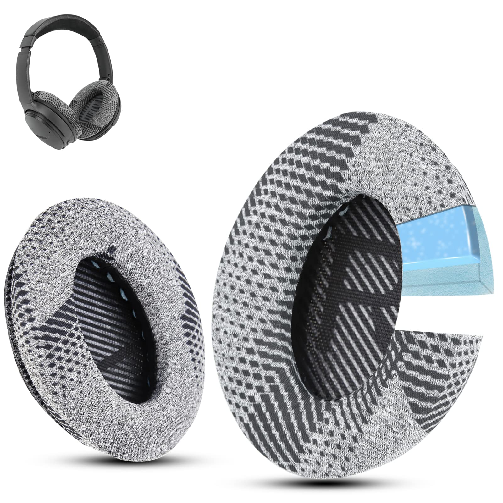 thumbnail image 2 of Replacement Ear Pads For Bose QuietComfort 35 & QC35 II Headphones (Black, Comfort Fit) 2 of 3