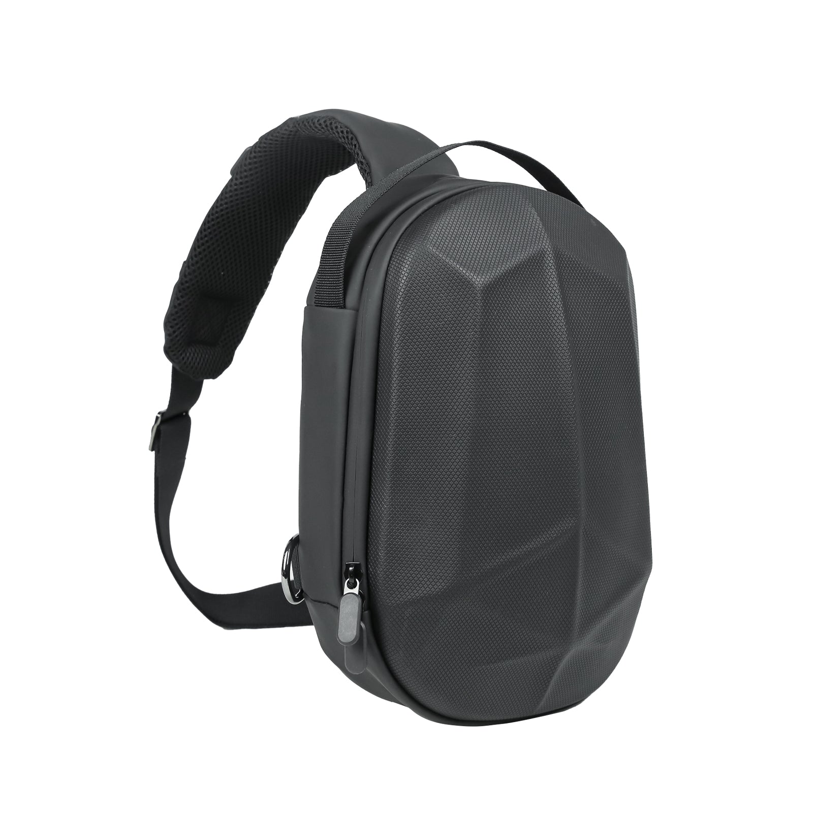 Men's Leather Shoulder Bag Multipurpose Backpack Shoulder Chest Messenger Bag Black Mecha Style