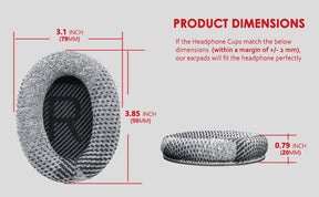 Professional Fabric Bose Headphones Replacement Ear Pads-Grey Pattern & Black Scrims