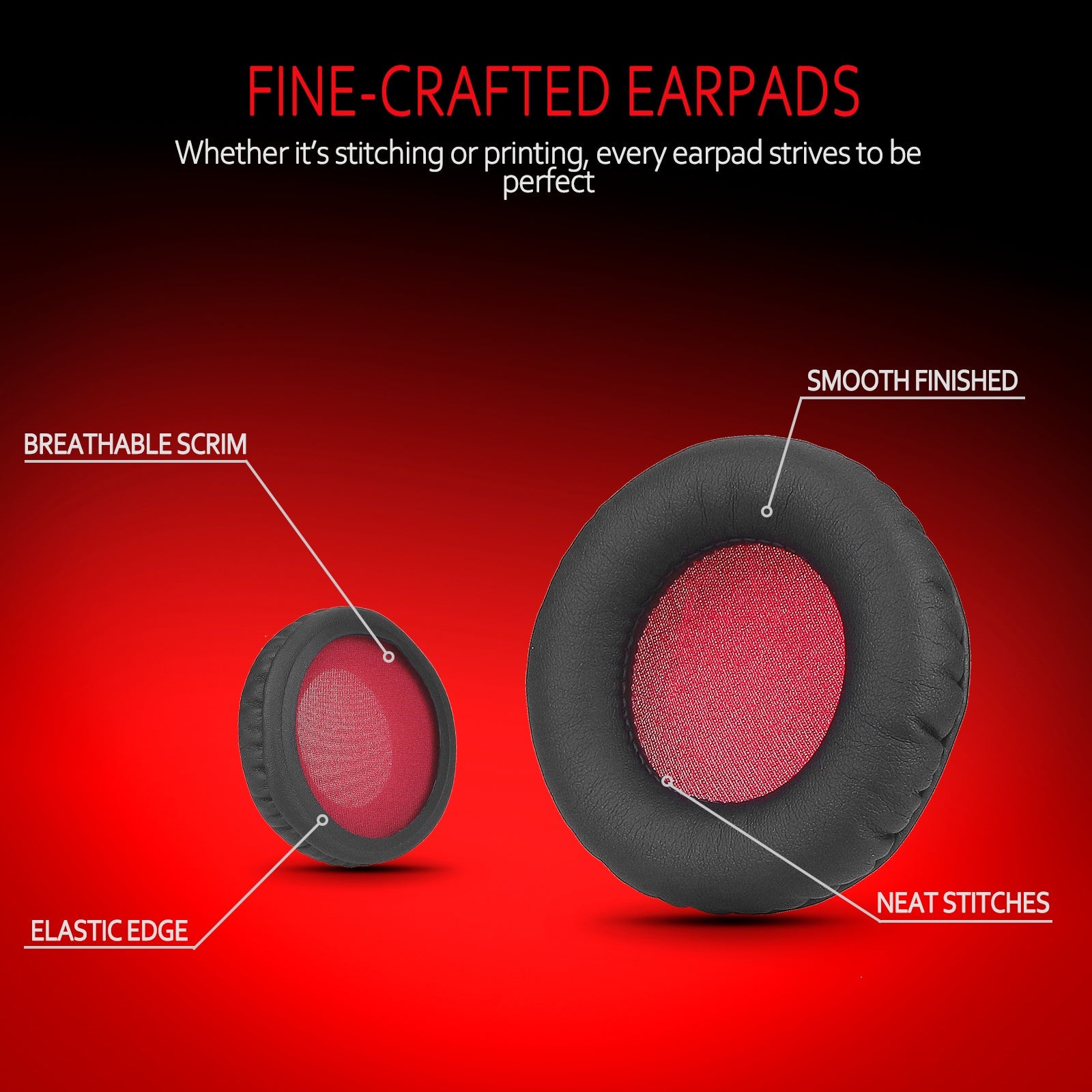 Universal Replacement Ear Pads for Sony MDR-NC6/Audio Technica S200BT/, Many Other 75MM Round On-Ear Headphones(List Inside), By Krone Kalpasmos Black